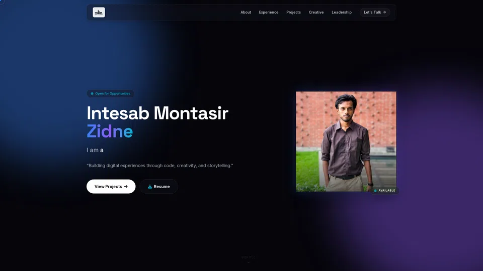 Homepage snapshot at launch