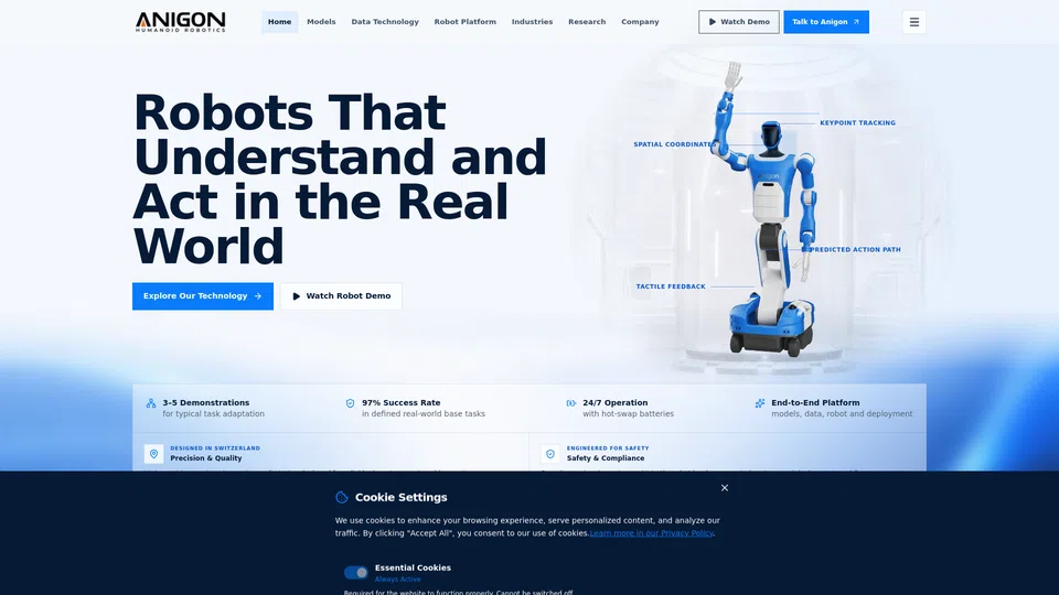 Homepage snapshot at launch
