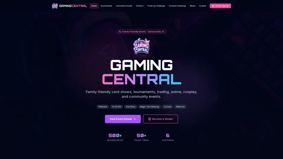 Homepage snapshot at launch