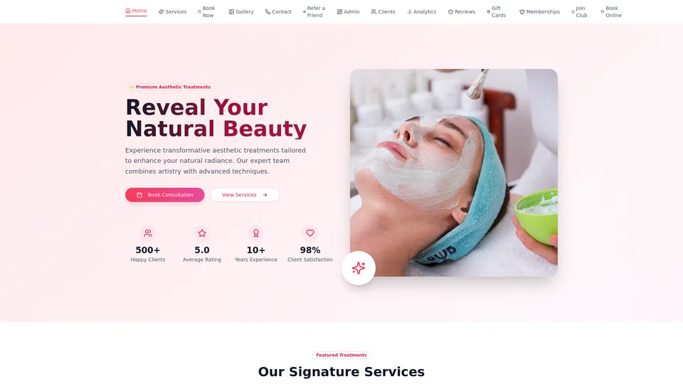 Homepage snapshot at launch