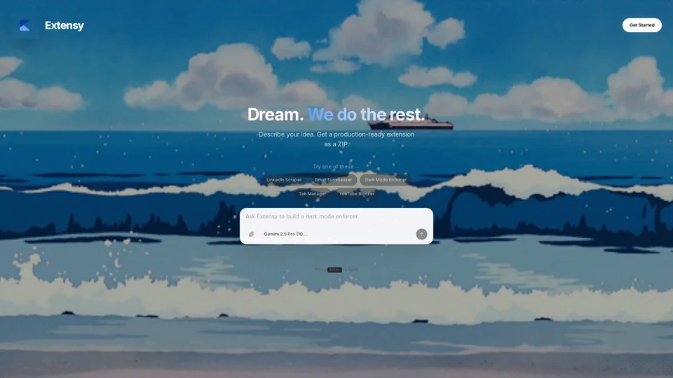 Homepage snapshot at launch