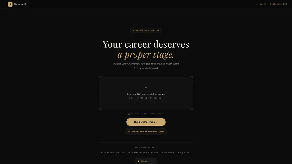 Homepage snapshot at launch