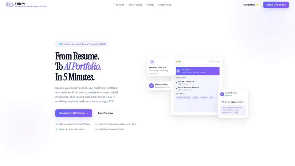 Homepage snapshot at launch