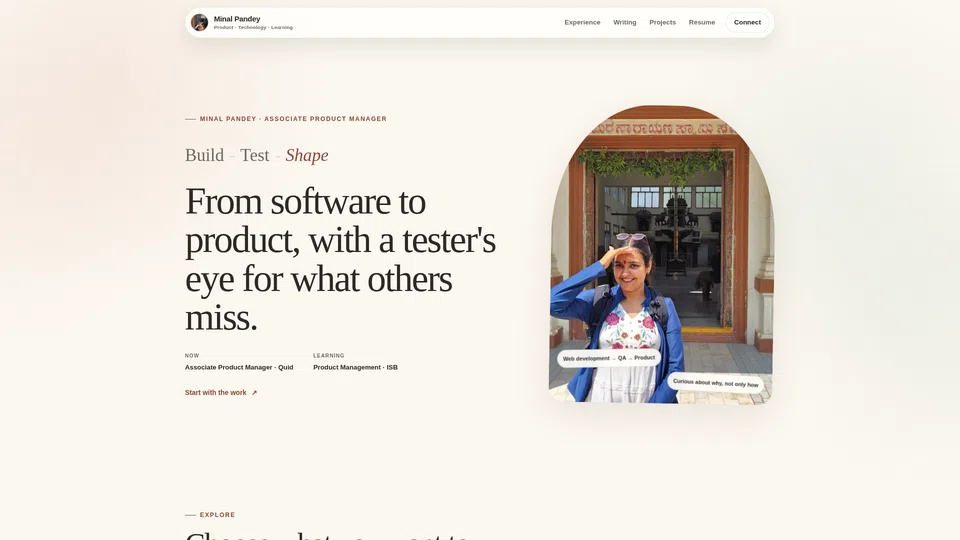 Homepage snapshot at launch