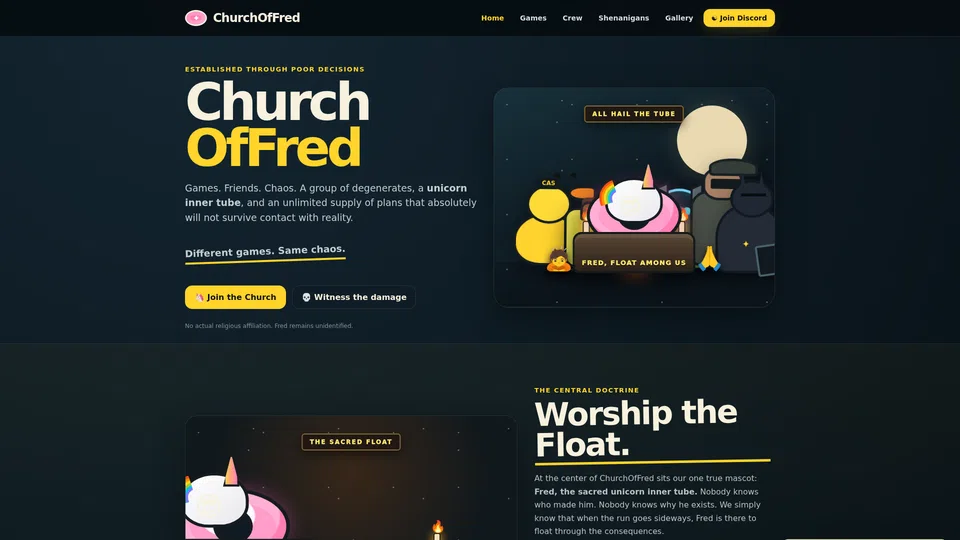 Homepage snapshot at launch