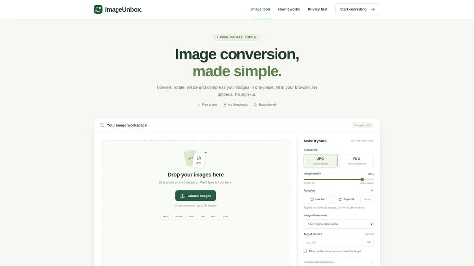 Homepage snapshot at launch