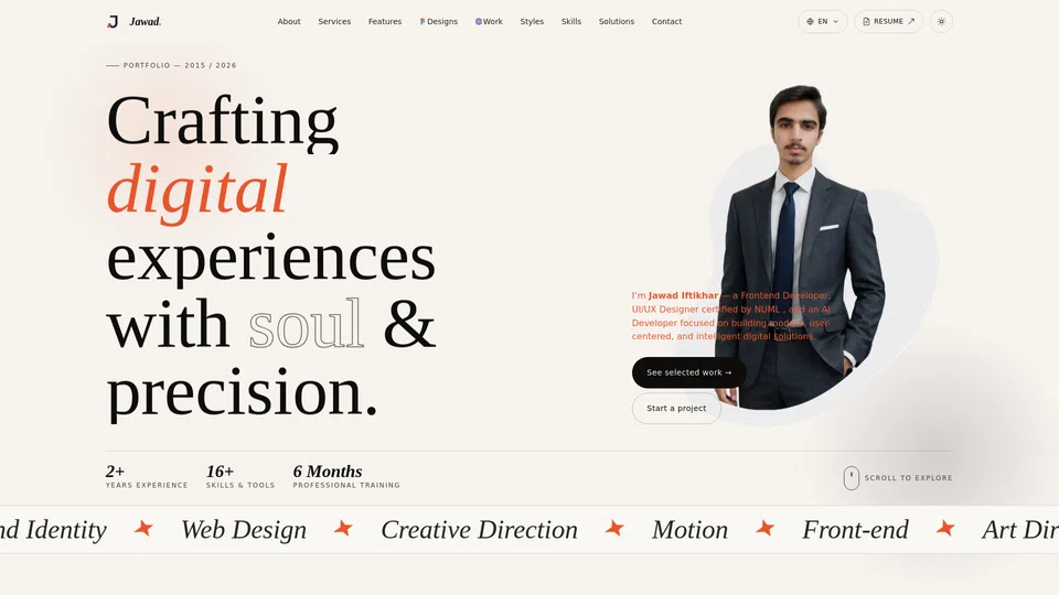 Homepage snapshot at launch