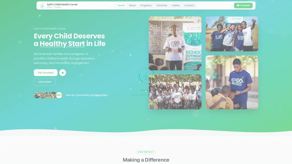 Homepage snapshot at launch