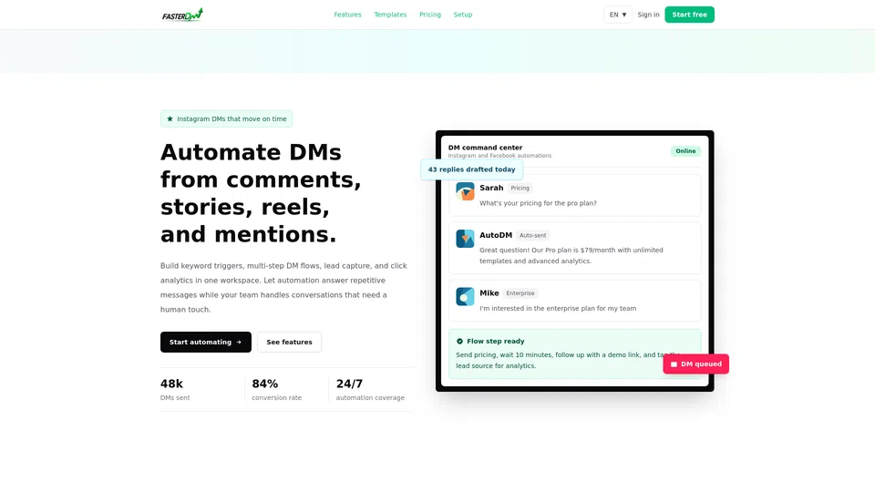 Homepage snapshot at launch