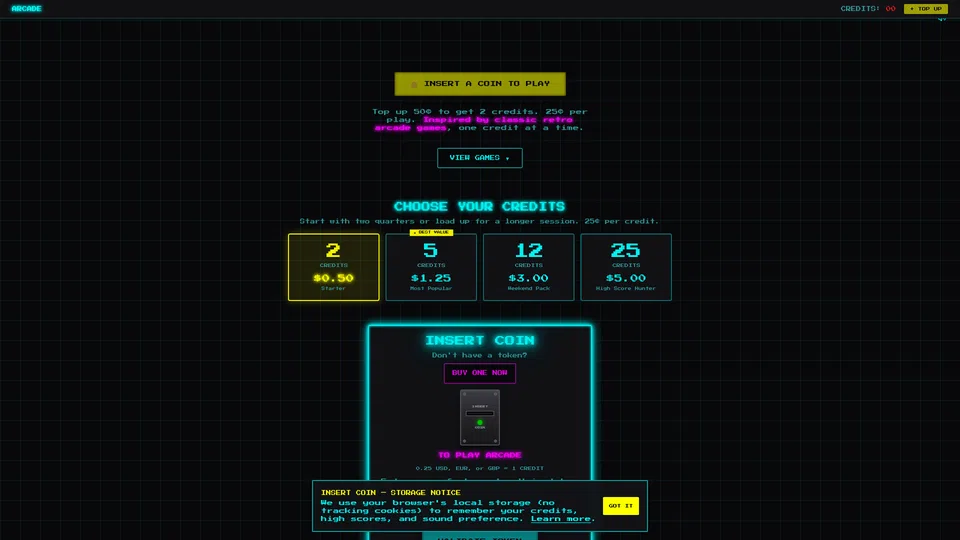 Homepage snapshot at launch