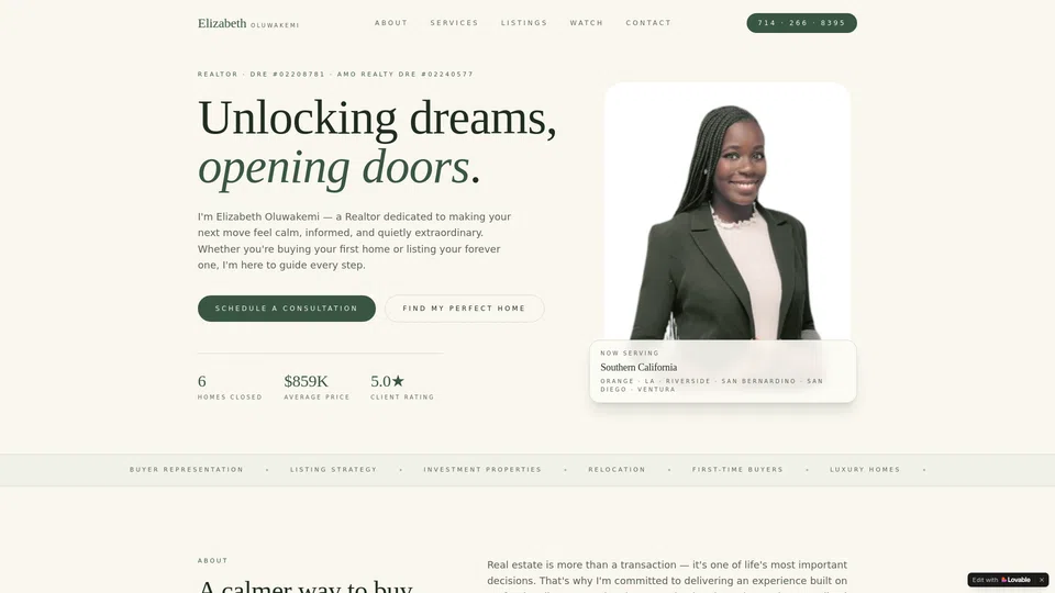 Homepage snapshot at launch