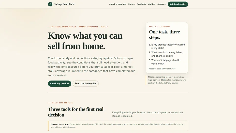Homepage snapshot at launch