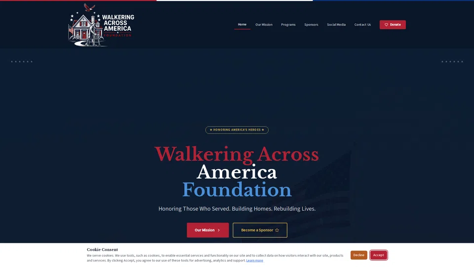 Homepage snapshot at launch