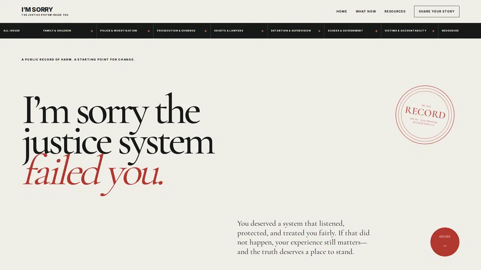 Homepage snapshot at launch