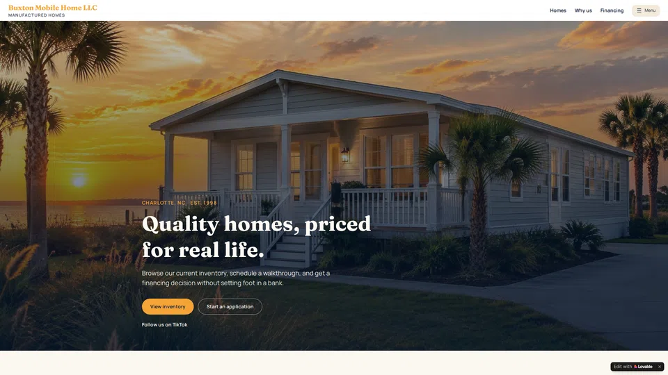 Homepage snapshot at launch
