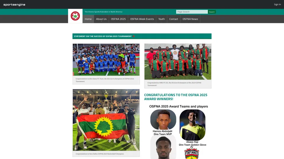 Homepage snapshot at launch
