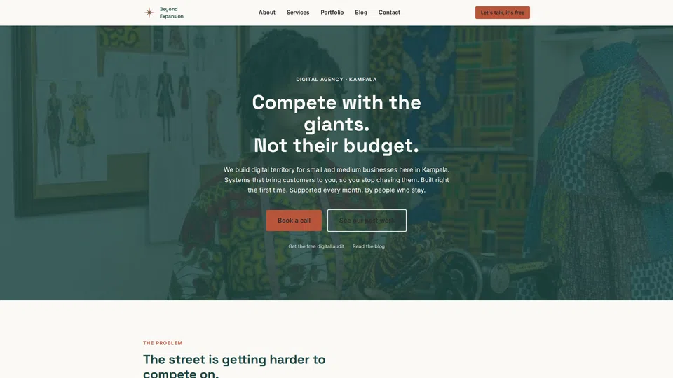 Homepage snapshot at launch