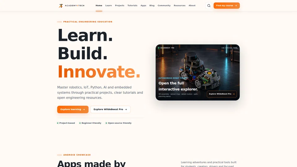Homepage snapshot at launch