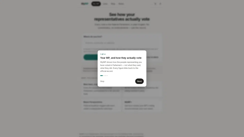 Homepage snapshot at launch