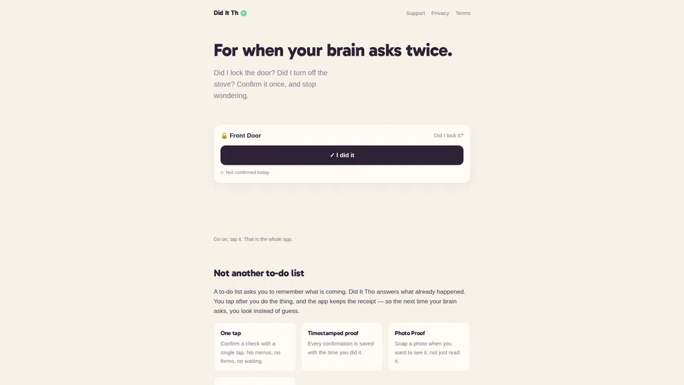 Homepage snapshot at launch