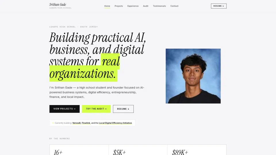 Homepage snapshot at launch