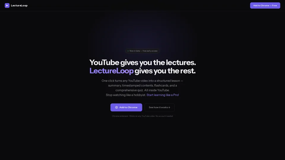 Homepage snapshot at launch
