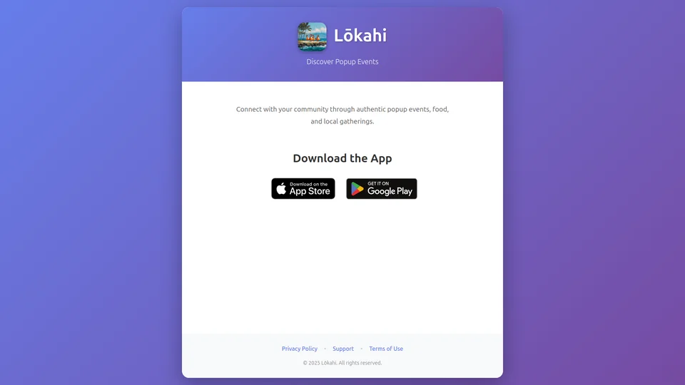 Homepage snapshot at launch