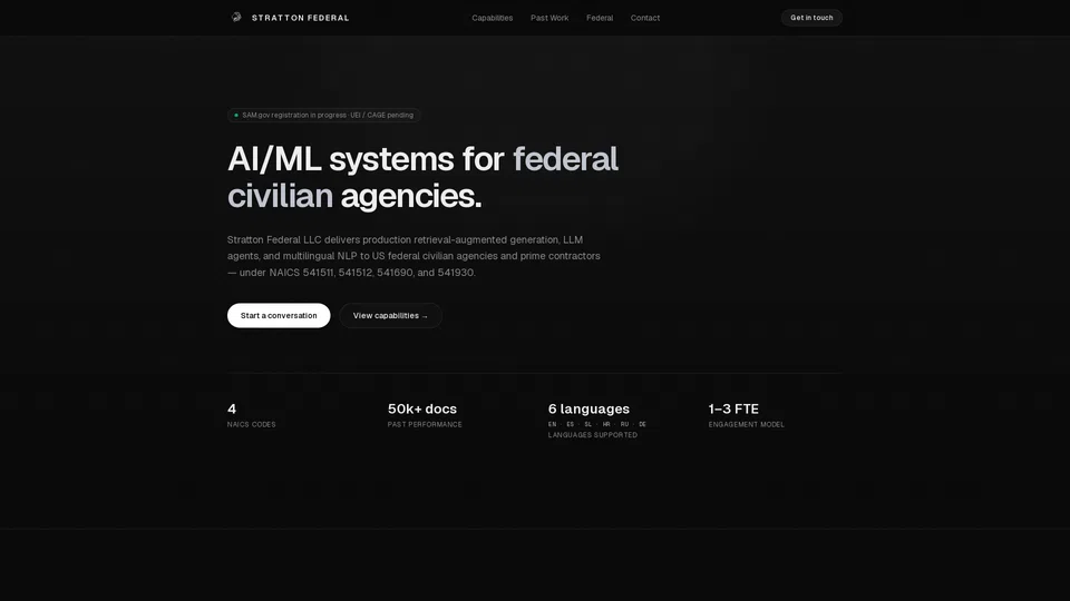 Homepage snapshot at launch