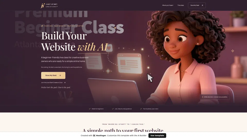 Homepage snapshot at launch