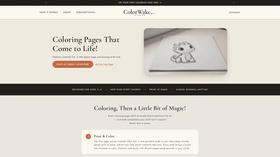 Homepage snapshot at launch