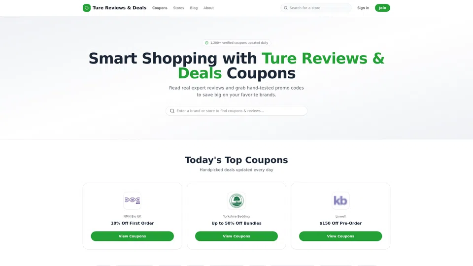 Homepage snapshot at launch