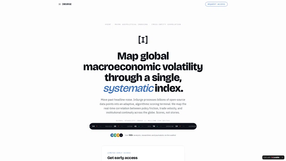 Homepage snapshot at launch