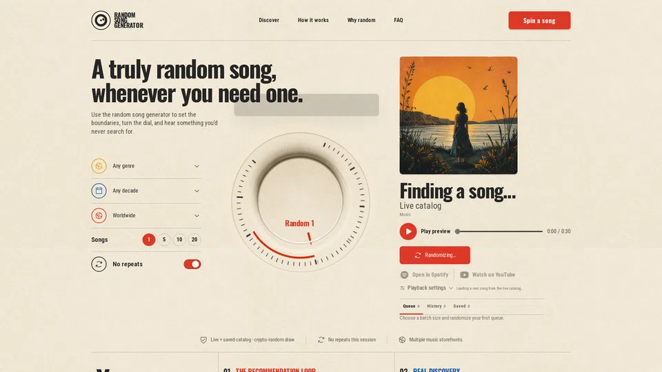 Homepage snapshot at launch