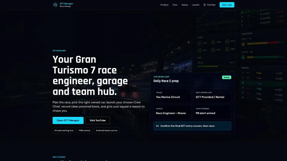 Homepage snapshot at launch
