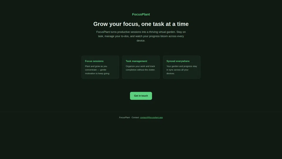 Homepage snapshot at launch