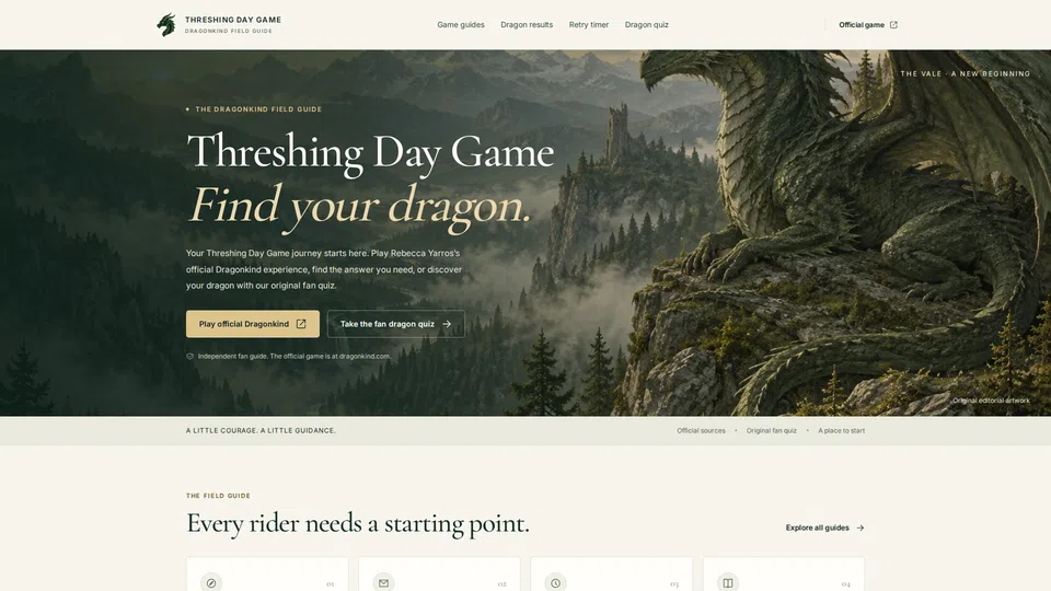 Homepage snapshot at launch