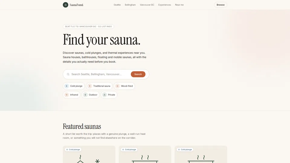 Homepage snapshot at launch