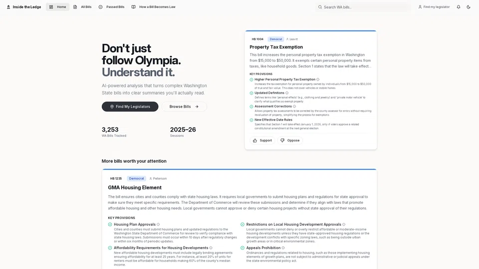 Homepage snapshot at launch