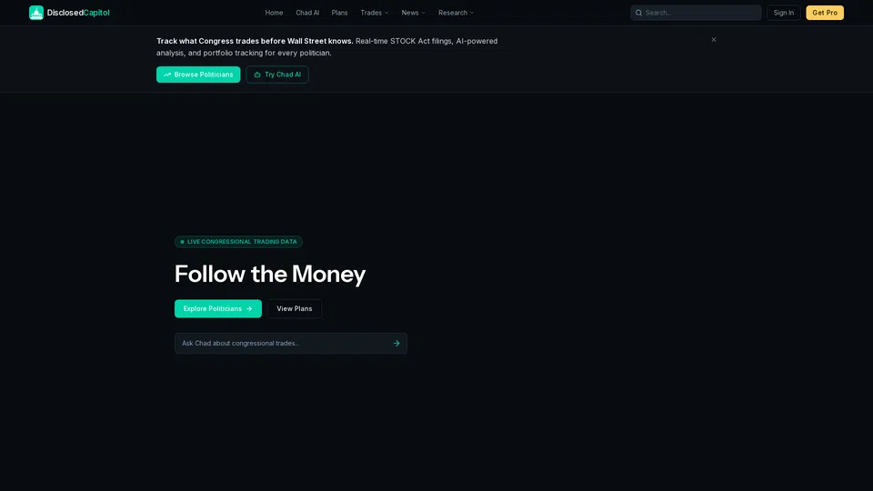 Homepage snapshot at launch