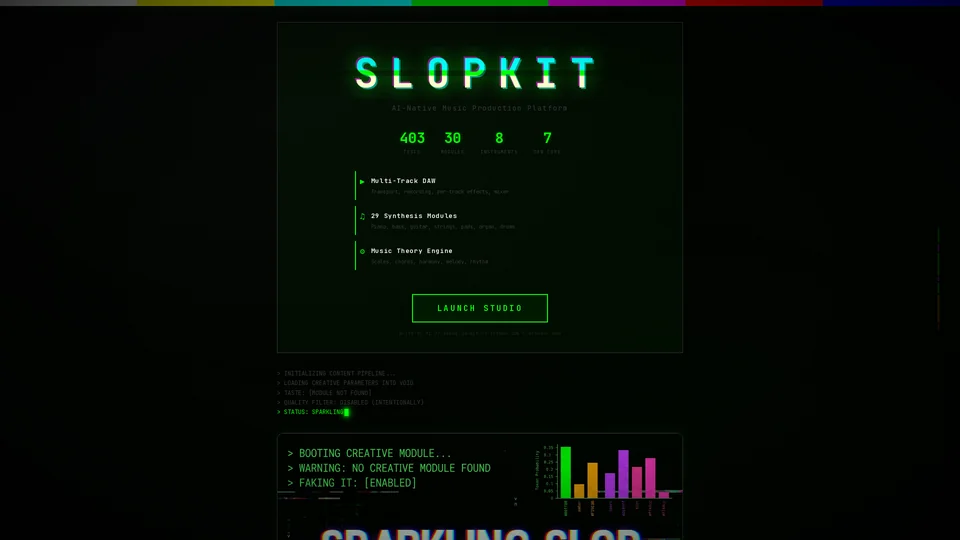 Homepage snapshot at launch
