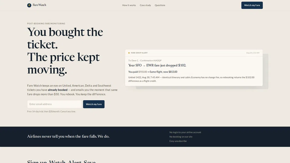 Homepage snapshot at launch