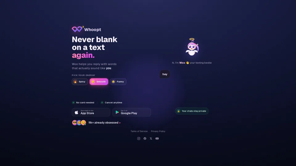 Homepage snapshot at launch