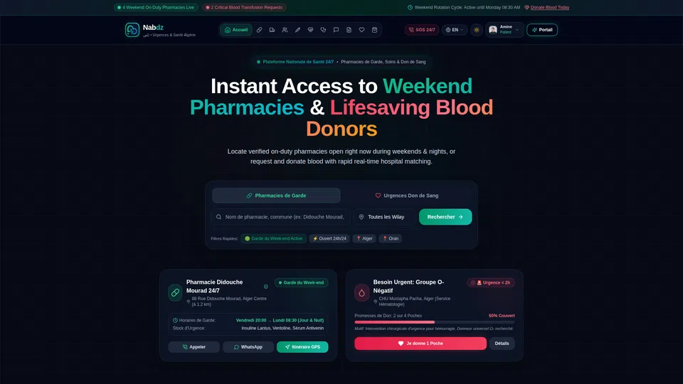 Homepage snapshot at launch