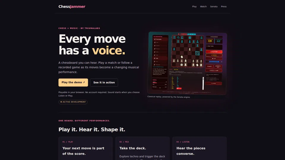 Homepage snapshot at launch