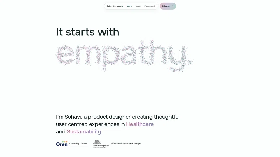 Homepage snapshot at launch