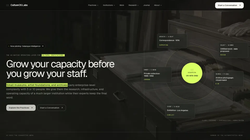 Homepage snapshot at launch