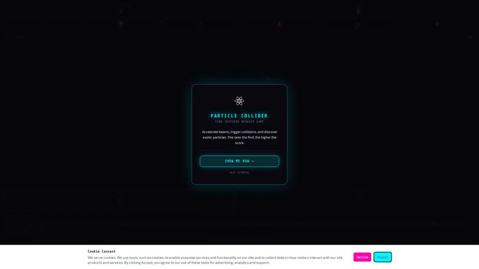 Homepage snapshot at launch