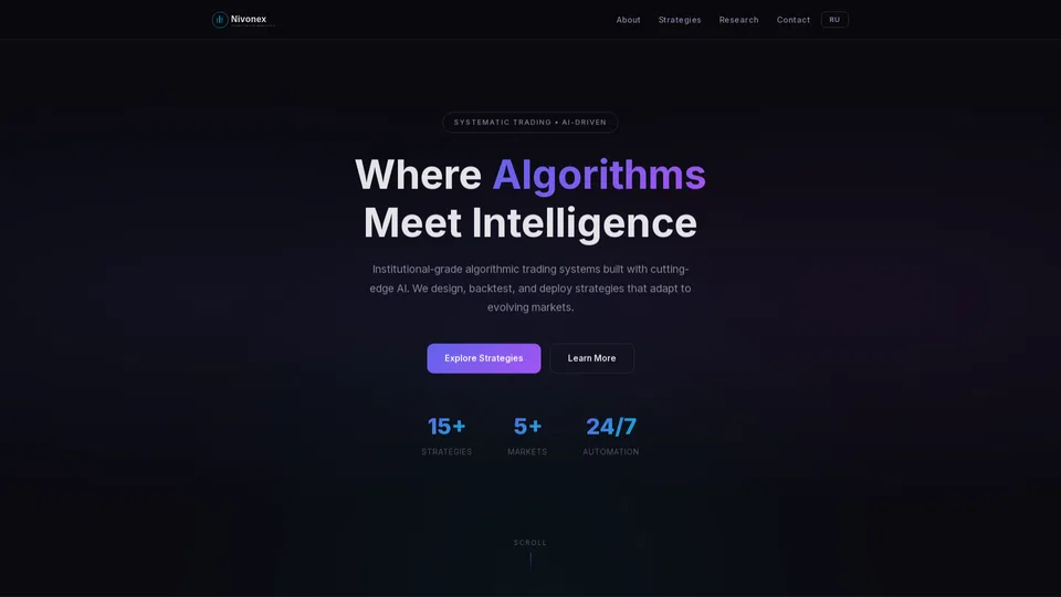 Homepage snapshot at launch