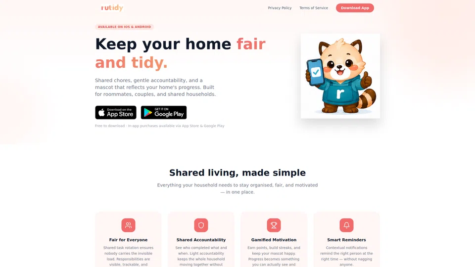 Homepage snapshot at launch