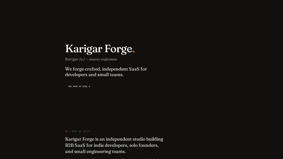 Homepage snapshot at launch